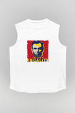 Abraham Lincoln Unisex Baskılı Beyaz Kolsuz Tişört