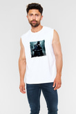 Abraham Lincoln Unisex Baskılı Beyaz Kolsuz Tişört
