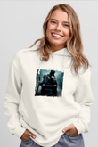 Abraham Lincoln Unisex Baskılı Beyaz Kapüşonlu Sweatshirt