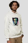 Abraham Lincoln Unisex Baskılı Beyaz Kapüşonlu Sweatshirt