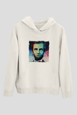 Abraham Lincoln Unisex Baskılı Beyaz Kapüşonlu Sweatshirt