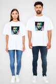 Abraham Lincoln Unisex Baskılı Beyaz Tişört