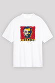Abraham Lincoln Unisex Baskılı Beyaz Tişört