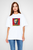 Abraham Lincoln Unisex Baskılı Beyaz Tişört
