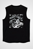 Abrasive Wheels Baskılı Unisex Siyah Kolsuz Tişört - Tshirt