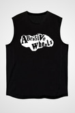 Abrasive Wheels Baskılı Unisex Siyah Kolsuz Tişört - Tshirt