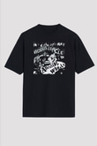 Abrasive Wheels Baskılı Unisex Siyah Oversize Tişört - Tshirt