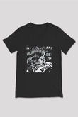 Abrasive Wheels Baskılı Unisex Siyah V Yaka Tişört - Tshirt