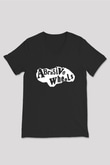 Abrasive Wheels Baskılı Unisex Siyah V Yaka Tişört - Tshirt