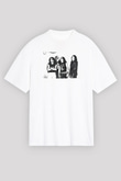 Abruptum Baskılı Beyaz Unisex Oversize Tişört - Tshirt