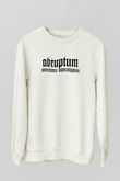 Abruptum Baskılı Beyaz Unisex Sweatshirt