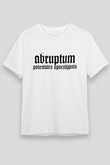 Abruptum Baskılı Unisex Beyaz Tişört - Tshirt