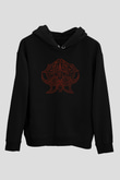 Abruptum Baskılı Unisex Siyah Hoodie