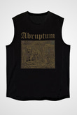 Abruptum Baskılı Unisex Siyah Kolsuz Tişört - Tshirt