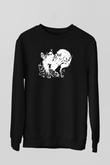 Abruptum Baskılı Unisex Siyah Sweatshirt