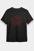Abruptum Baskılı Unisex Siyah Tişört - Tshirt