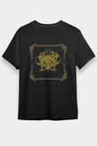 Abruptum Baskılı Unisex Siyah Tişört - Tshirt