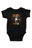 AC DC Angus Young Baskılı Siyah Bebek Body - Zıbın