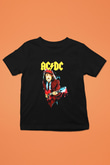 AC DC Angus Young Baskılı Siyah Unisex Çocuk Tişört