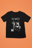 AC DC Angus Young Baskılı Siyah Unisex Çocuk Tişört