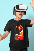 AC DC Angus Young Baskılı Siyah Unisex Çocuk Tişört