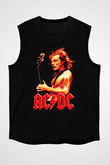 AC DC Angus Young Siyah Unisex Kolsuz Tişört