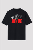 AC DC Angus Young Siyah Unisex Oversize Tişört T-Shirt