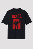 AC DC Angus Young Siyah Unisex Oversize Tişört T-Shirt
