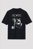 AC DC Angus Young Siyah Unisex Oversize Tişört T-Shirt