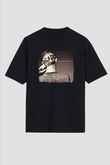 ACDC Baskılı Unisex Siyah Oversize Tişört