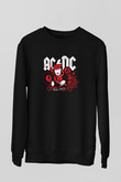 ACDC Baskılı Unisex Siyah Sweatshirt