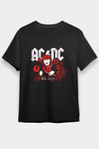 ACDC Baskılı Unisex Siyah Tişört
