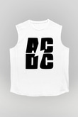 AC DC Beyaz Unisex Kolsuz Tişört