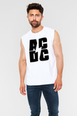 AC DC Beyaz Unisex Kolsuz Tişört