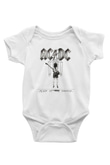 AC DC Flick Of The Switch Baskılı Beyaz Unisex Bebek Body - Zıbın