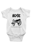 AC DC For Those About To Rock Baskılı Beyaz Unisex Bebek Body - Zıbın
