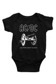 AC DC For Those About To Rock Baskılı Siyah Bebek Body - Zıbın
