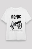 AC DC For Those About To Rock Beyaz Unisex Tişört T-Shirt - TişörtFabrikası