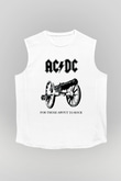 AC DC For Those About To Rock Beyaz Unisex Kolsuz Tişört
