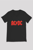 AC DC Highway To Hell Siyah Unisex V Yaka Tişört