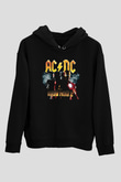 AC DC Iron Man 2 Siyah Unisex Kapüşonlu Sweatshirt