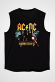 AC DC Iron Man 2 Siyah Unisex Kolsuz Tişört