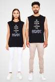 AC DC Keep Calm And Listen To Ac Dc Siyah Unisex Kolsuz Tişört