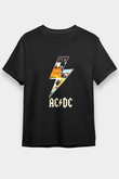 AC DC Thunderbolt Siyah Unisex Tişört T-Shirt - TişörtFabrikası