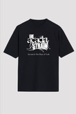 Acacia Strain Baskılı Unisex Siyah Oversize Tişört