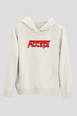 Accept Baskılı Unisex Beyaz Hoodie