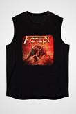 Accept Baskılı Unisex Siyah Kolsuz Tişört