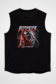 Accept Baskılı Unisex Siyah Kolsuz Tişört
