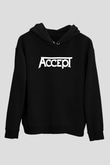 Accept Siyah Unisex Hoodie