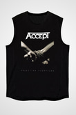Accept Siyah Unisex Kolsuz Tişört